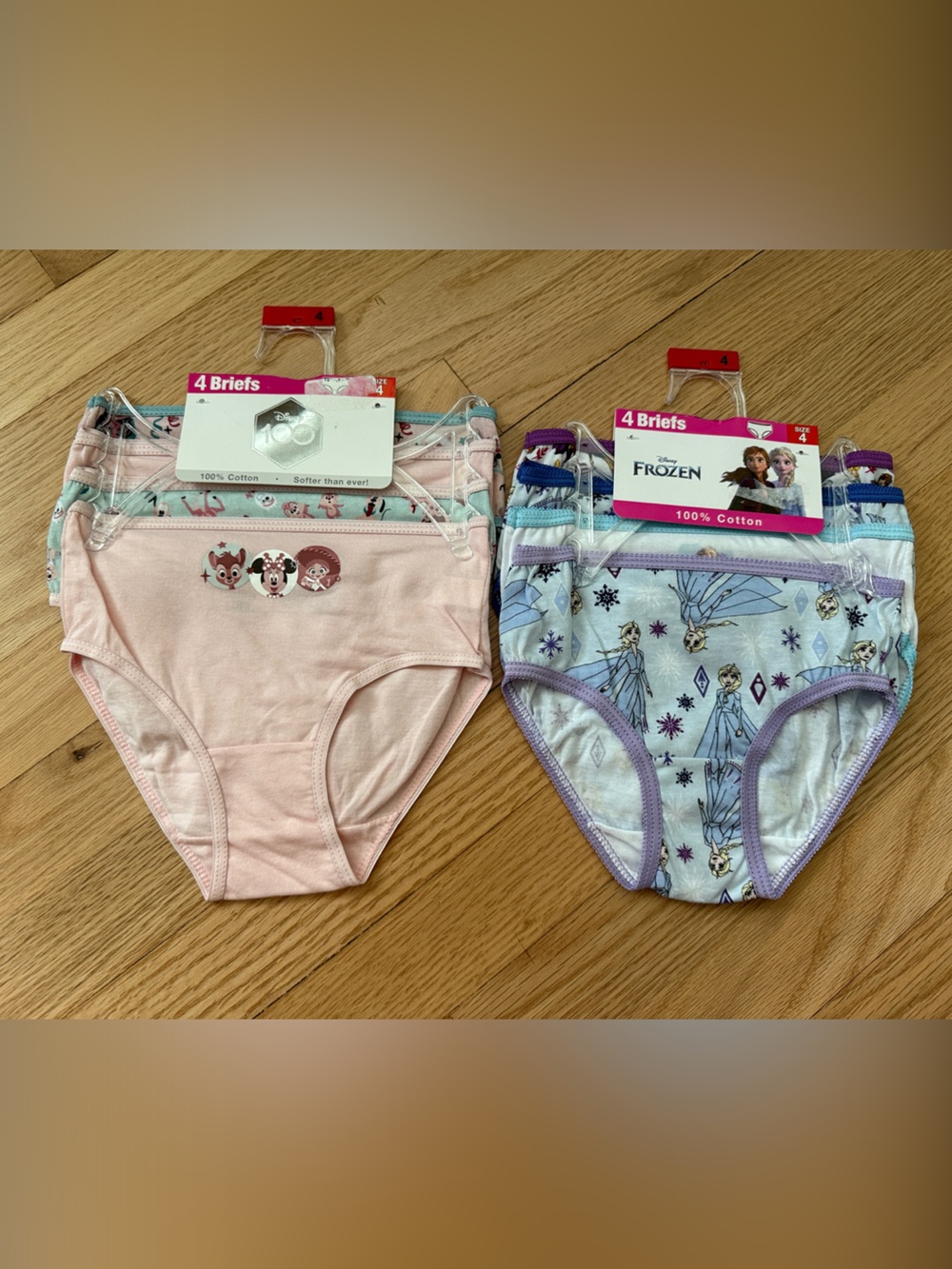 NWT Disney size 4 Girls' 8-Pack Briefs cotton -  Frozen Prints